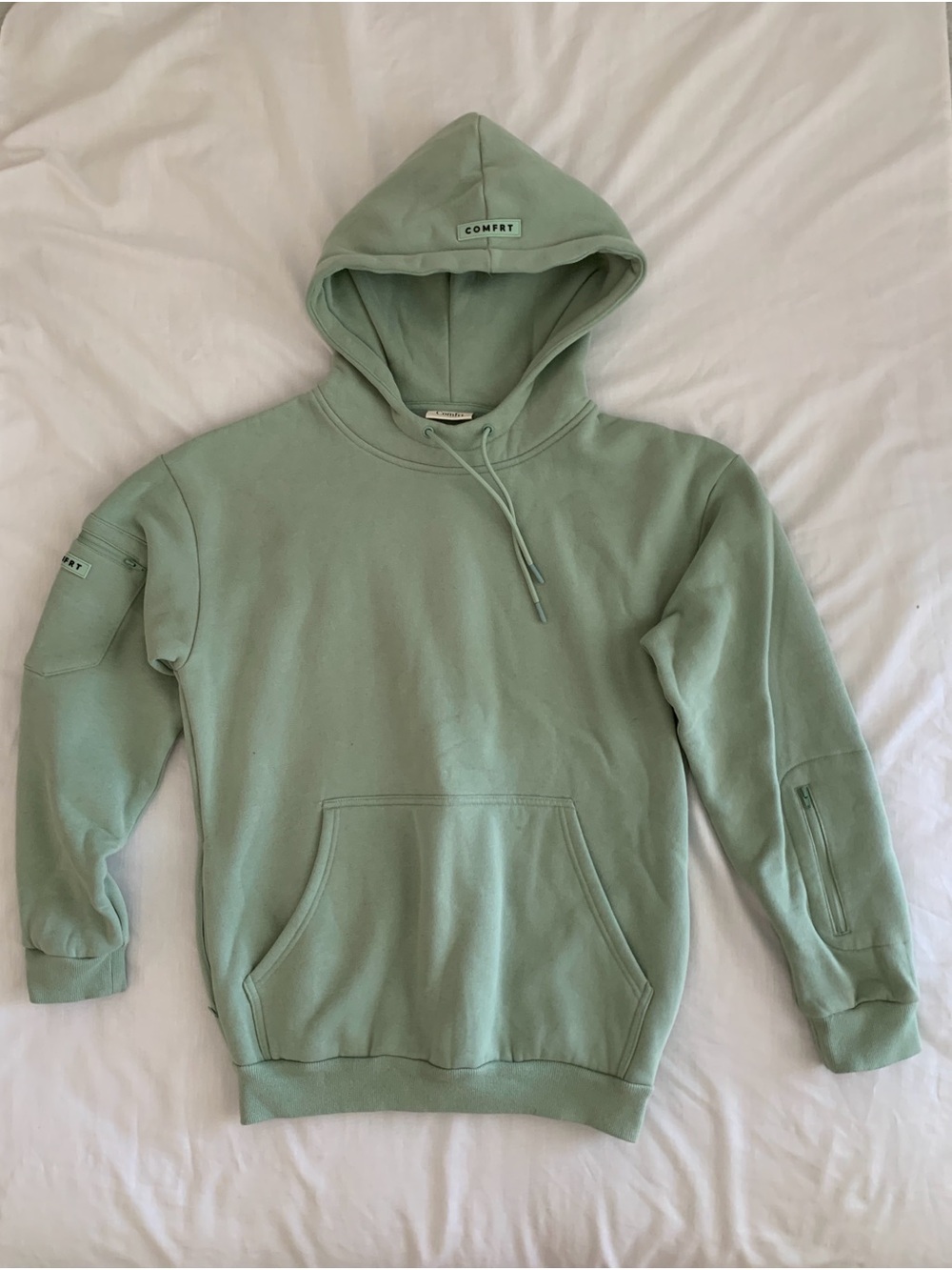 Comfrt Airplane Mode Weighted Hoodie Sage Green Mint XS GUC